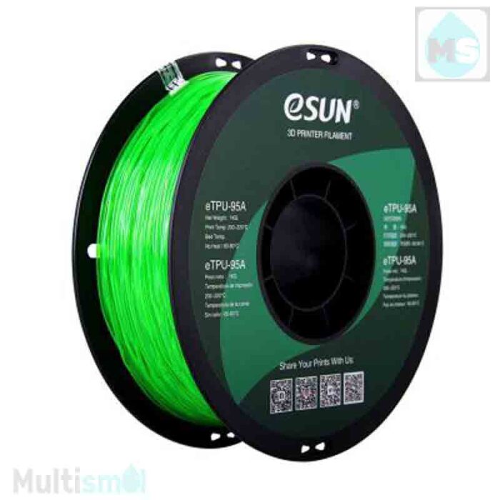 Эластичный филамент - ESUN eTPU-95A зеленый